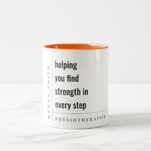 Modern Minimal Motivational Physiotherapist Gift Two-Tone Coffee Mug