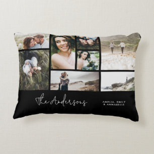 Modern minimal multi 8 photo best friends elegant decorative cushion