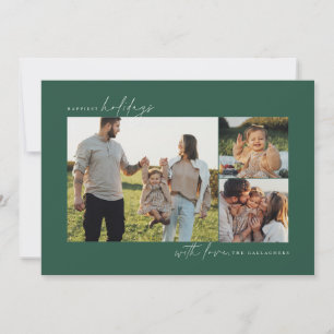 Modern Minimal Multi Photo Holiday Photo Cards