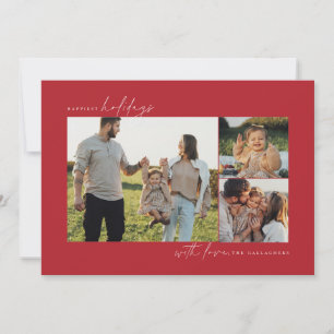 Modern Minimal Multi Photo Holiday Photo Cards