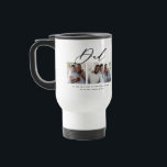 Modern minimal multi photo script dad gift travel mug<br><div class="desc">Modern minimal multi photo script dad gift. Ideal gift available for mums,  dads,  grand,  grandad of any family member. Stunning elegant script text.</div>