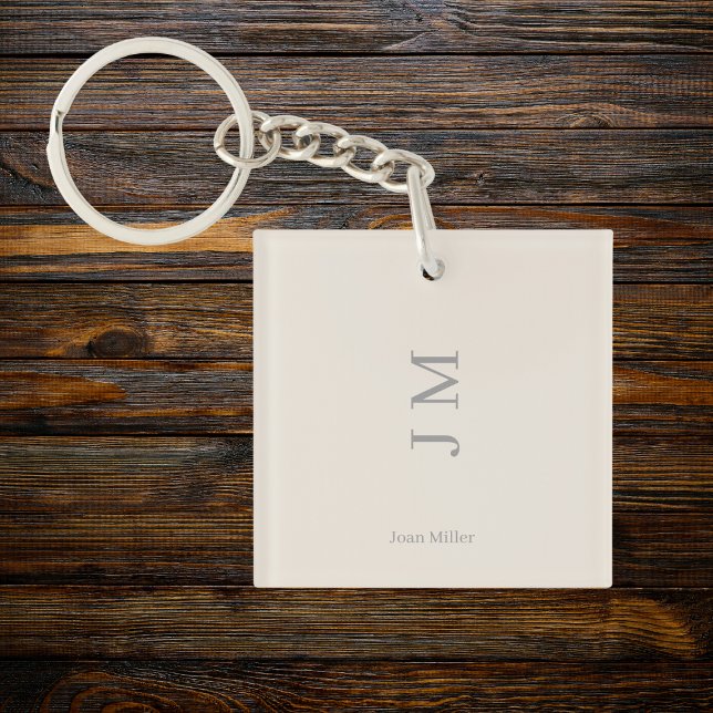 Modern Minimal Name & Initials   Key Ring (Creator Uploaded)