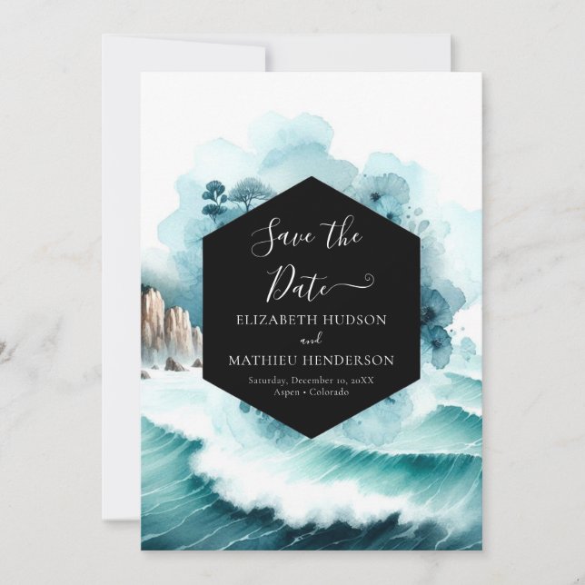  Modern Minimal Nautical Wedding Save The Date (Front)