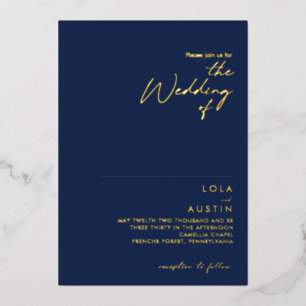 Modern Minimal Navy And Gold The Wedding Of Real