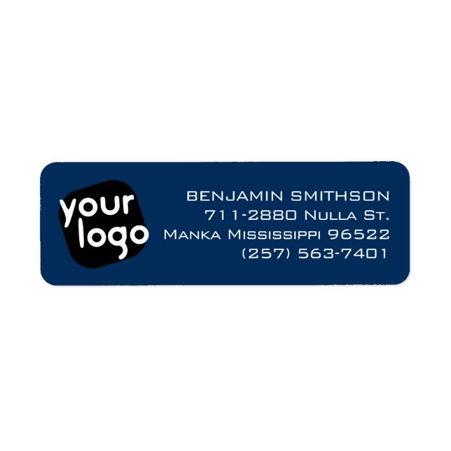     Modern Minimal Navy Blue Custom Return Address (Front)