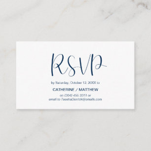 Modern Minimal, Navy Blue, RSVP respond Enclosure Card