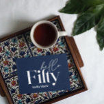 Modern minimal navy blue simple 50th birthday invitation<br><div class="desc">Modern minimal typography simple navy blue and white 50th birthday invitation. Part of a contemporary collection.</div>