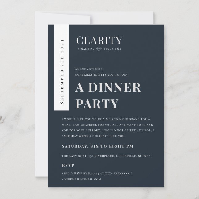 Modern Minimal Navy Kraft Conference Event Logo Invitation (Front)