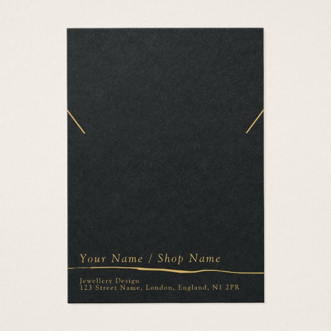 Modern minimal necklace or bracelet display card (Front)