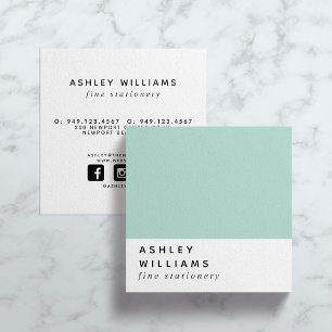 Modern Minimal Neo Mint Social Media Square Business Card