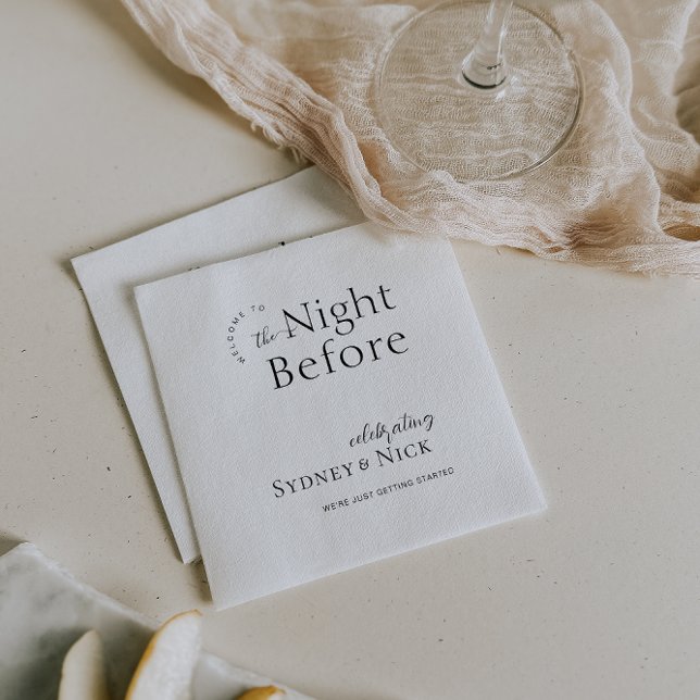 Modern Minimal | Night Before Rehearsal Dinner Napkin (Creator Uploaded)