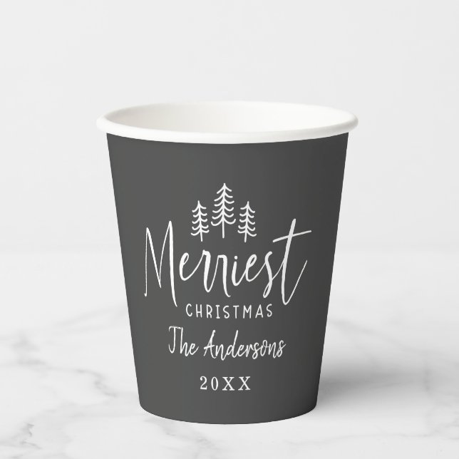 Modern minimal nordic rustic Christmas party Paper Paper Cups (Front)