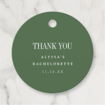 Modern Minimal Olive Green Bachelorette Thank You