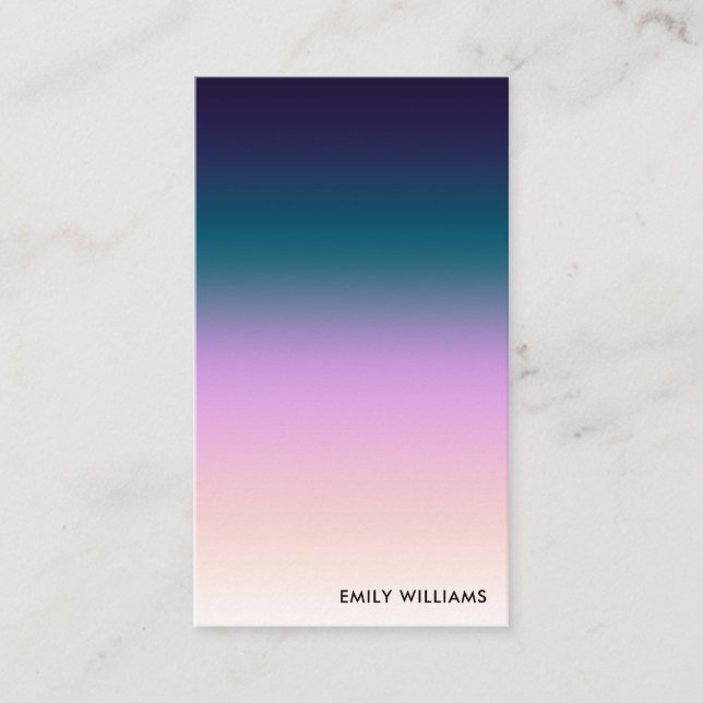 Modern Minimal Ombre Gradient  Business Card (Front)