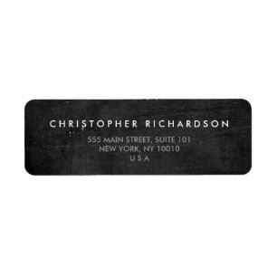 MODERN & MINIMAL on BLACK WOOD Address Label