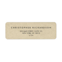 MODERN & MINIMAL on TAN CARDBOARD Address Label