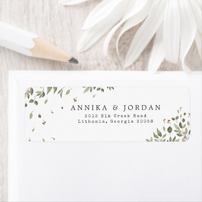 Modern Minimal Organic Greenery Wedding Address (Insitu)