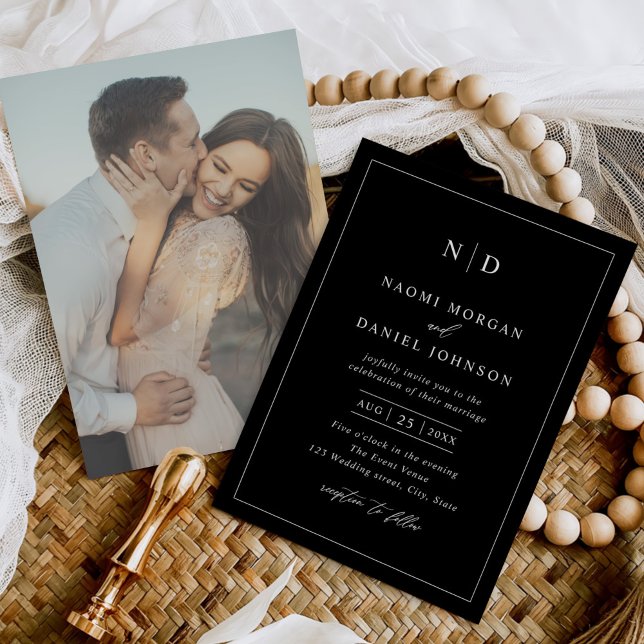 Modern Minimal Overlay Photo Wedding  Invitation (Creator Uploaded)