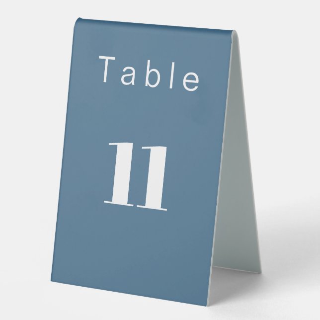 Modern Minimal pastel blue - Table Number Card (Front)