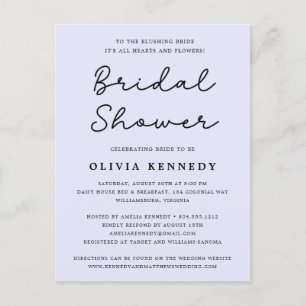 Modern Minimal Pastel Bridal Shower Invitation Postcard