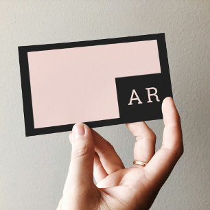 Modern Minimal Pastel Pink & Black Hello Business Business Card