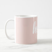 Modern Minimal Pastel Pink Hello And You Name Coffee Mug (Left)