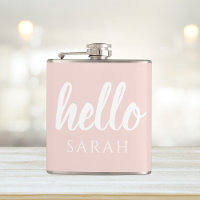 Modern Minimal Pastel Pink Hello And You Name