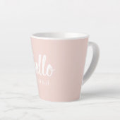 Modern Minimal Pastel Pink Hello And You Name Latte Mug (Right Angle)