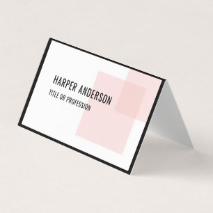 Modern Minimal Pastel Pink Square Business Cards