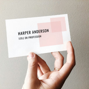Modern Minimal Pastel Pink Square Business Cards
