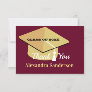 Modern Minimal Personalise School Class Graduation Thank You Card