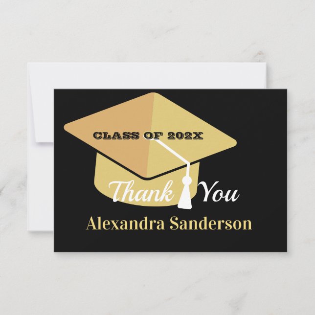 Modern Minimal Personalise School Class Graduation Thank You Card (Front)