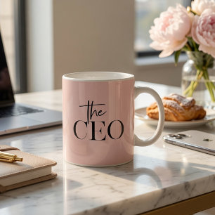 Modern Minimal Personalised CEO Pink Coffee Mug