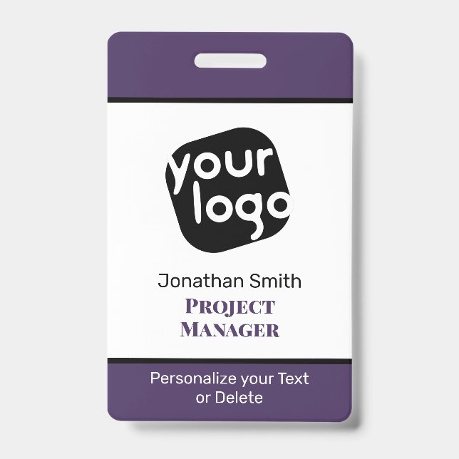    Modern Minimal Personalised Conference ID Badge (Front)