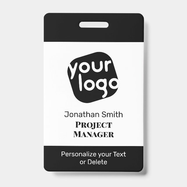    Modern Minimal Personalised Conference ID Badge (Front)