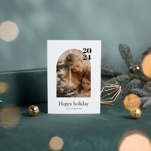 Modern Minimal Photo Arch Merry Christmas  Invitation