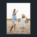 Modern minimal photo beach Christmas Holiday Card<br><div class="desc">stylish christmas card design featuring trendy mix of bold and script font,  space for your chosen photo on front with beach and sea graphic on reverse</div>
