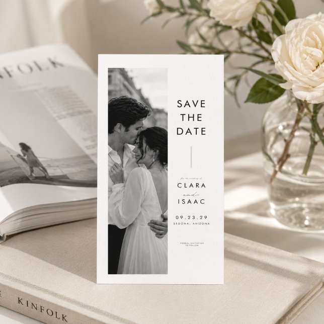 Modern Minimal Photo Booth Save the Date Card. (Creator Uploaded)