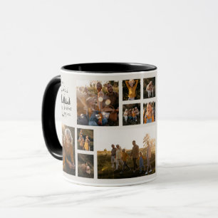 Modern minimal photo collage Christmas cream  Mug
