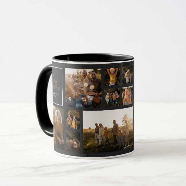 Modern minimal photo collage Christmas  Mug (Front Left)