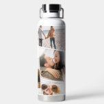 Modern minimal photo collage elegant water bottle<br><div class="desc">With space for photographs. Ideal gift available for mums,  dads,  grand,  grandad of any family members,  Christmas,  Valentine's Day,  anniversary,  birthday,  mothers day and fathers day.</div>