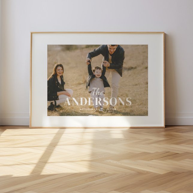 Modern Minimal Photo Custom Family Name Poster (Creator Uploaded)