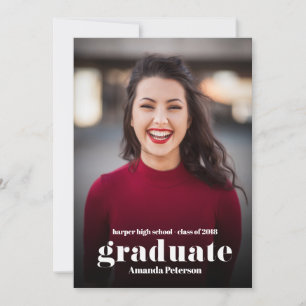 Modern minimal  photo Graduation Announcement