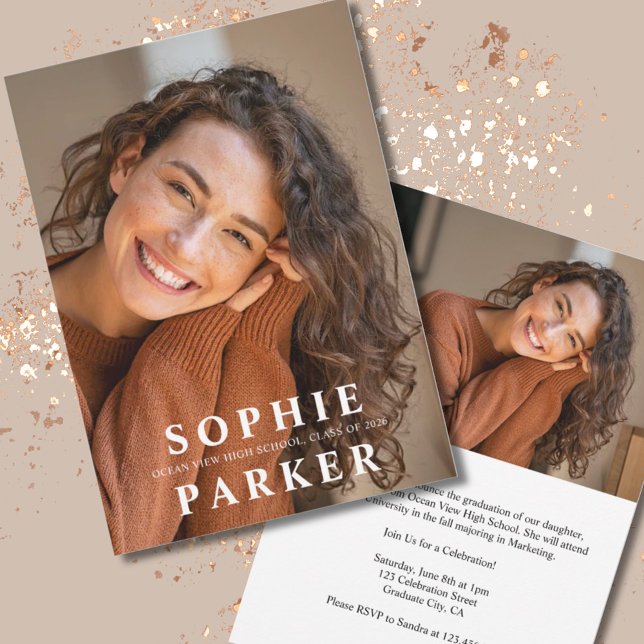 Modern Minimal Photo Graduation Announcement (Creator Uploaded)