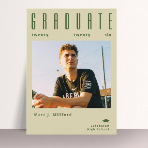 Modern Minimal Photo Graduation Announcement Card