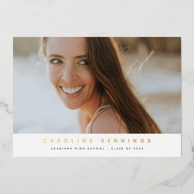 Modern Minimal Photo Graduation Gold (Front)