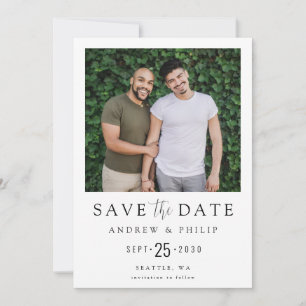 Modern Minimal Photo LGBTQ Save The Date