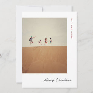 Modern Minimal Photo Merry Christmas Holiday Card