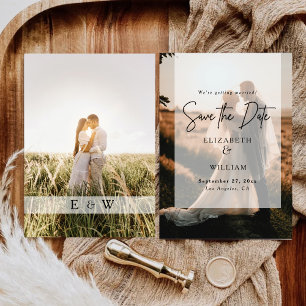Modern Minimal Photo Overlay Wedding Save the Date Invitation