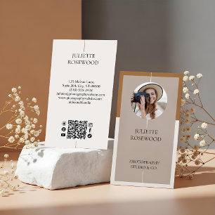 Modern Minimal Photo Photography Professional Business Card